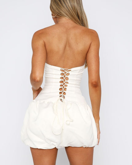 Sunshine Serenade Mini Elbise Krem