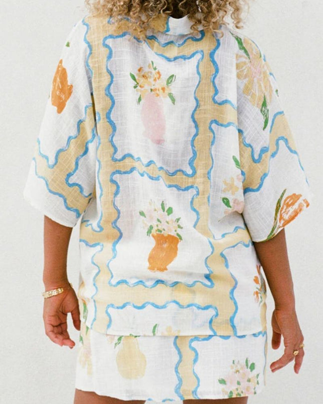 Düzensiz Baskılı Etek-Takım