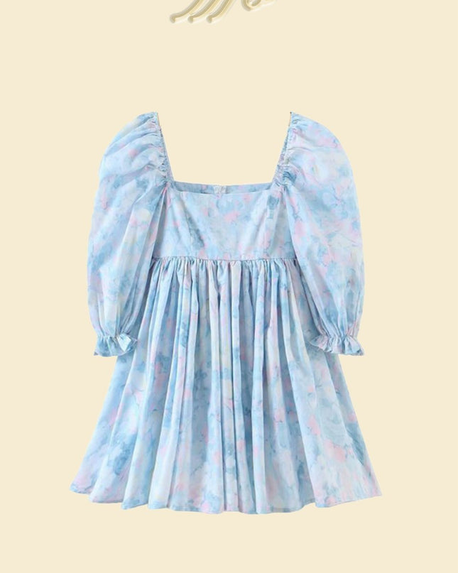 Clara Baskılı Volanlı Mini Bebek Elbisesi