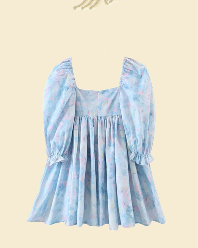 Clara Baskılı Volanlı Mini Bebek Elbisesi