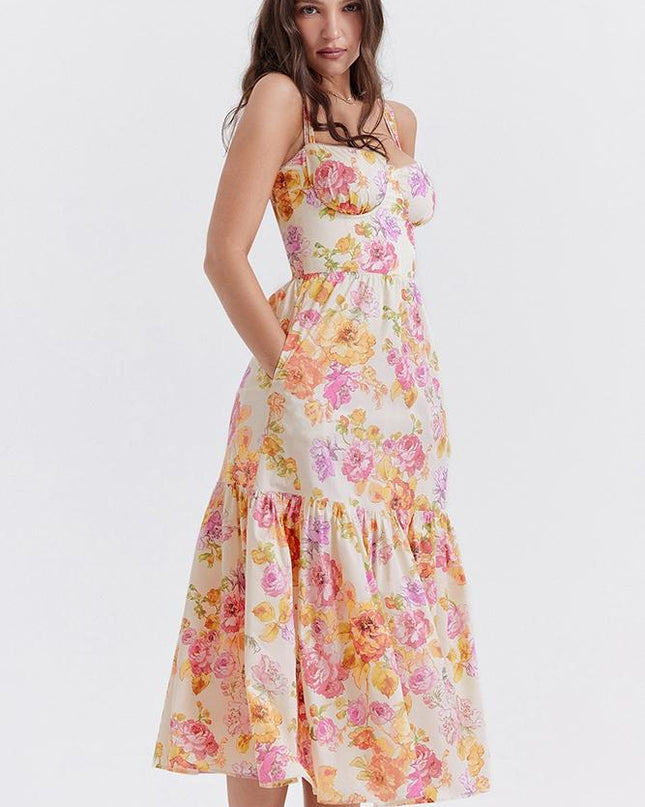 Cottie Baskılı Flare Midi Elbise