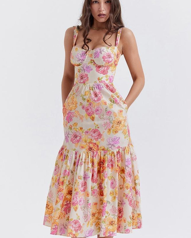 Cottie Baskılı Flare Midi Elbise