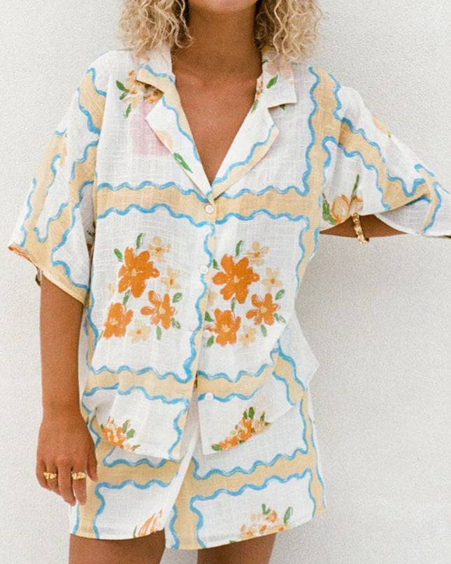 Düzensiz Baskılı Etek-Takım