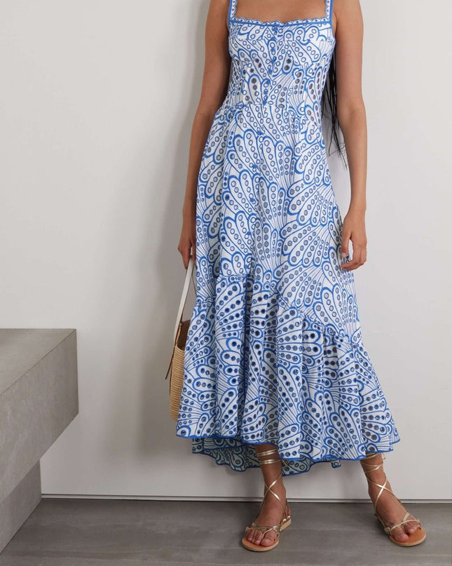 Dolly İşlemeli Dantel Midi Büstiyer Elbise