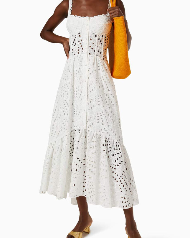 Dolly İşlemeli Dantel Midi Büstiyer Elbise