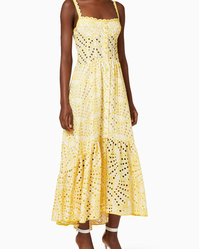 Dolly İşlemeli Dantel Midi Büstiyer Elbise