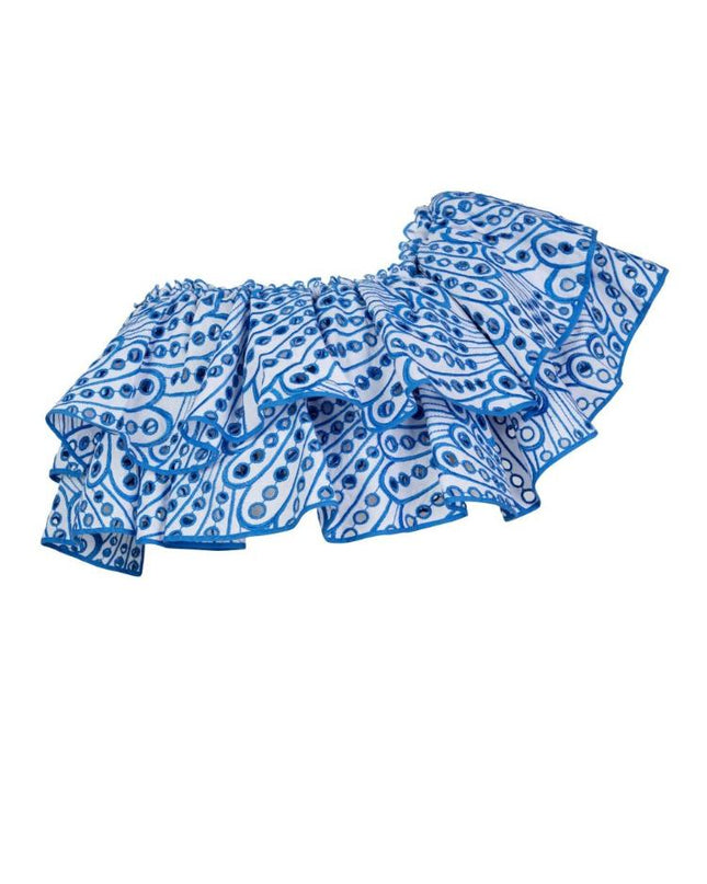 Dolly İşlemeli Dantel Katlı Fırfırlı Maxi Elbise Takım