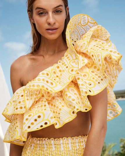 Dolly İşlemeli Dantel Katlı Fırfırlı Maxi Elbise Takım