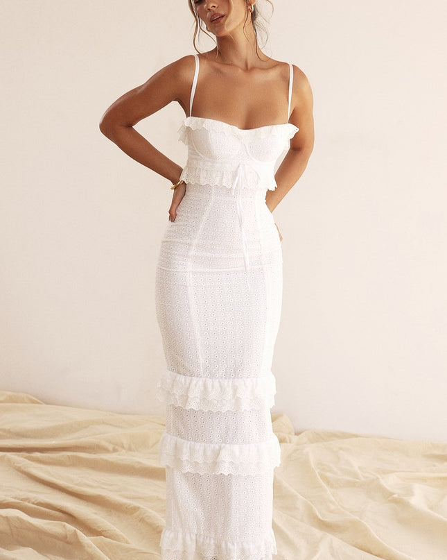 Erin İşlemeli Dantel Uzun Elbise