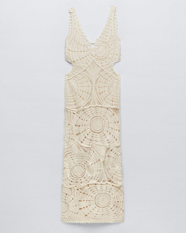 Ethel Cut-out Tığ İşi Uzun Elbise