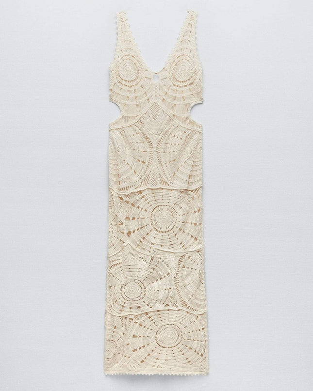 Ethel Cut-out Tığ İşi Uzun Elbise