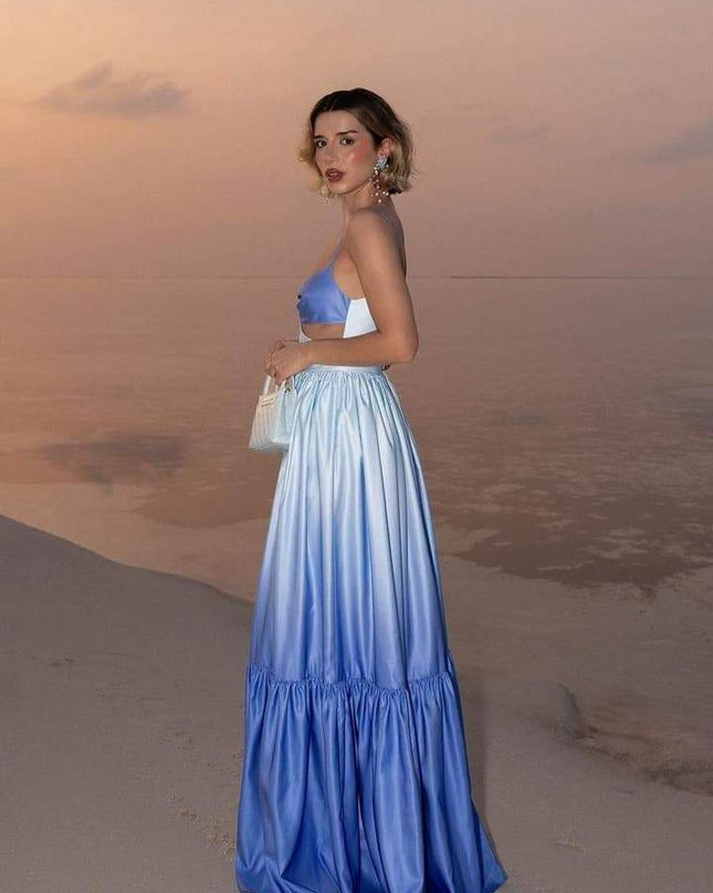 Ethel Cut-out Gradient Maxi Slip Elbise