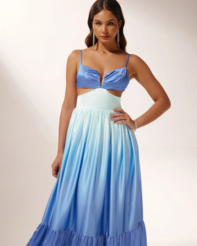 Ethel Cut-out Gradient Maxi Slip Elbise