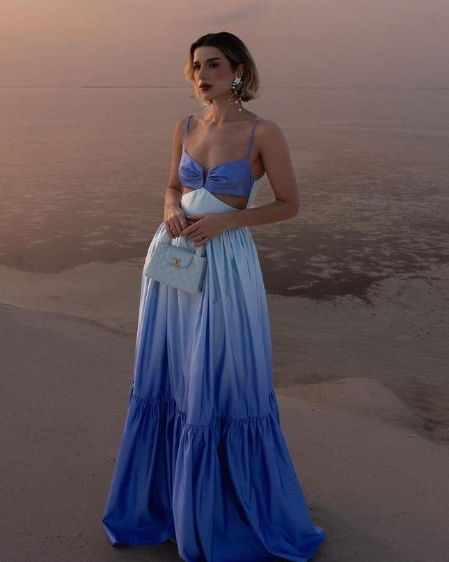Ethel Cut-out Gradient Maxi Slip Elbise