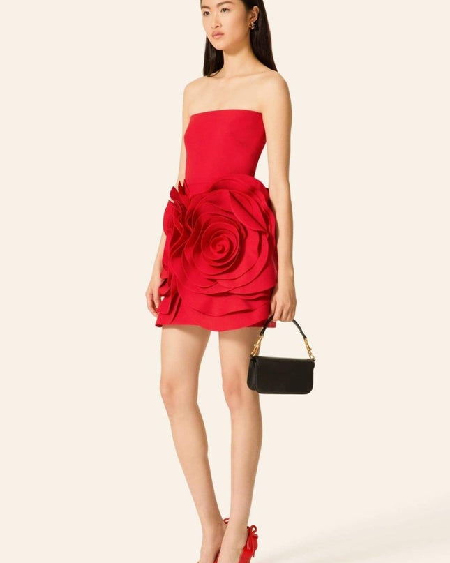 Eudora Çiçek Askısız Mini Elbise