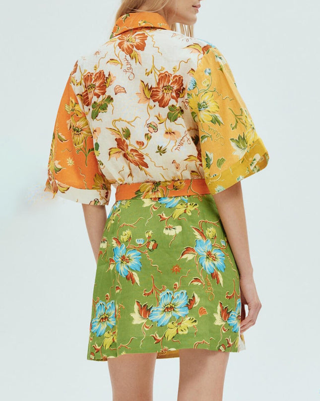 Çiçek Dansı Mini Elbise