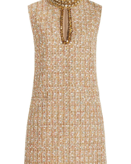 Gill Tweed Süslemeli Mini Tweed Elbise
