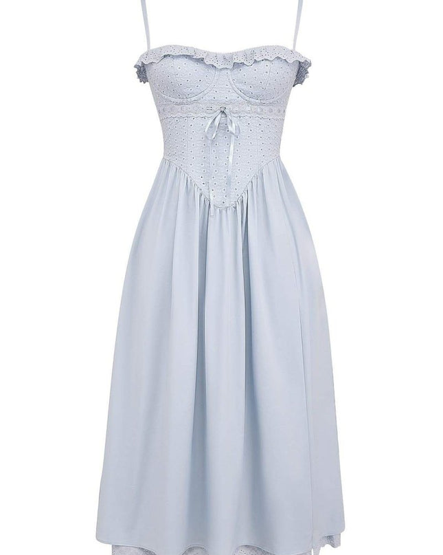 Helen İşlemeli Dantel Korse Midi Elbise