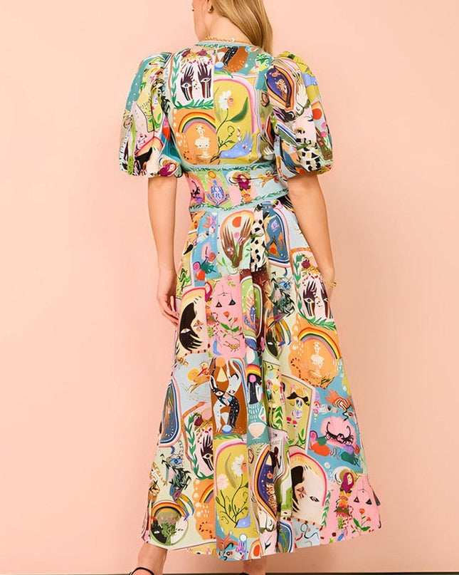 Juliana V Yaka Puf Kollu Midi Elbise