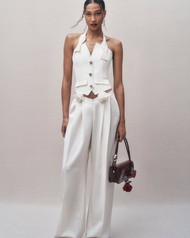 Louise Tuxedo Çiçek Pantolon İşleme Seti