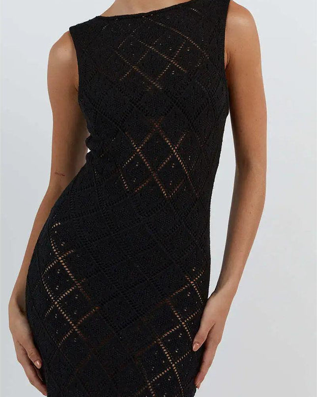 Lynn Örme Yırtmaçlı Uzun Elbise