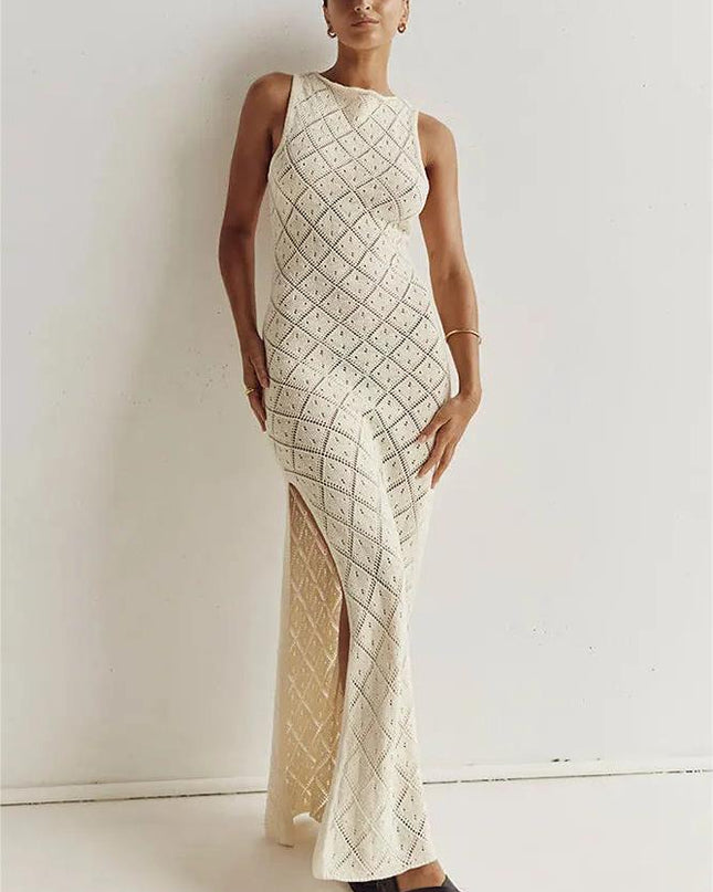 Lynn Örme Yırtmaçlı Uzun Elbise