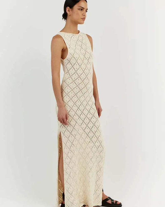 Lynn Örme Yırtmaçlı Uzun Elbise