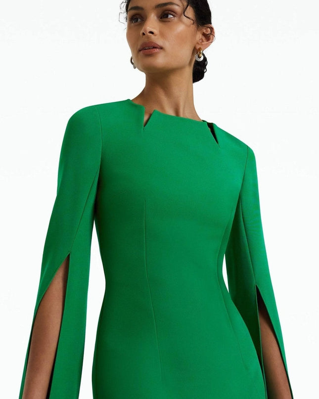 Madge Sivri Yaka Uzun Kollu Maksi Elbise