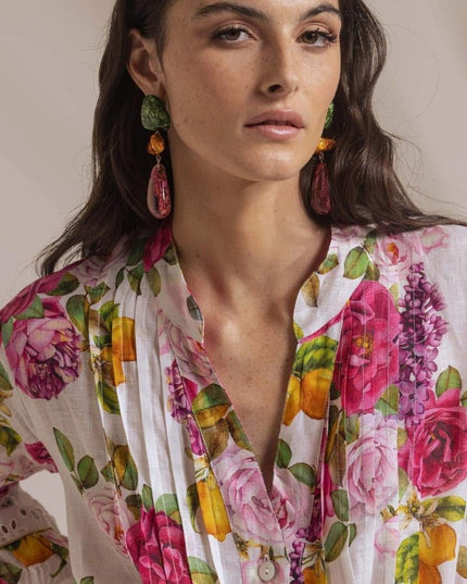 Melissa Baskılı Dantel Kenarlı Volanlı Mini Elbise