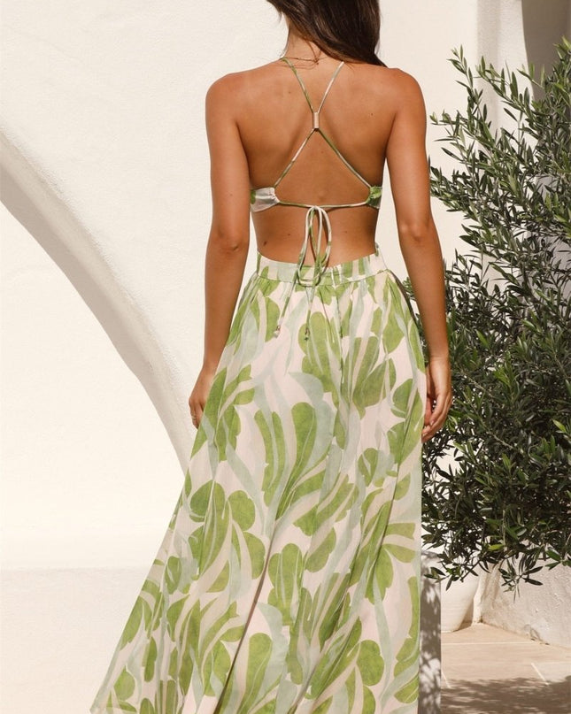 Olivia Çiçek Baskılı Kesik Midi Elbise