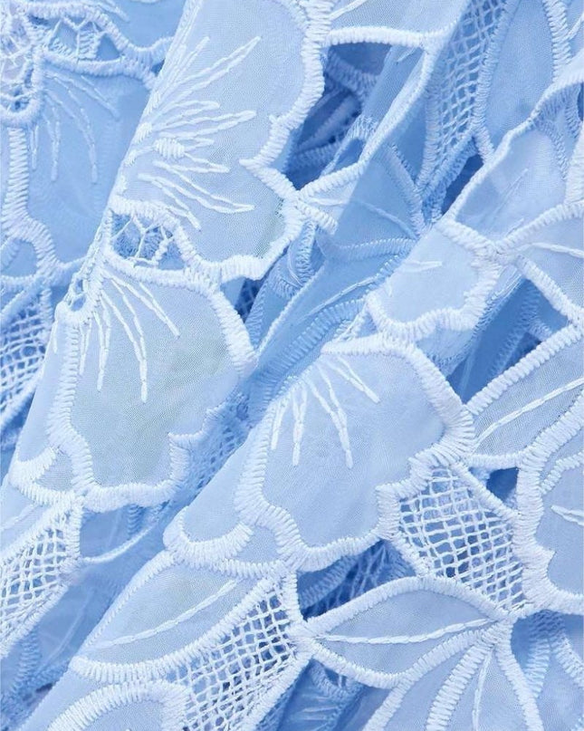 Ophelia Dantel Katmanlı Askılı Midi Elbise