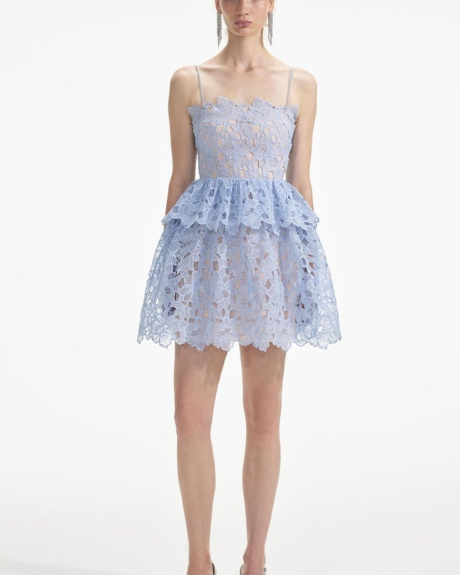 Ophelia Dantel Katmanlı Askılı Mini Elbise