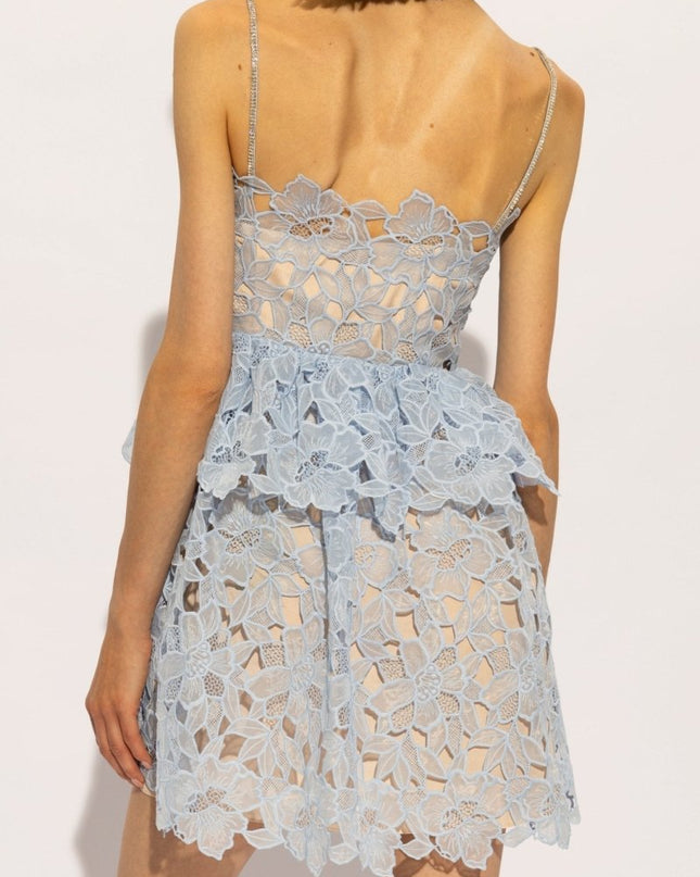 Ophelia Dantel Katmanlı Askılı Mini Elbise