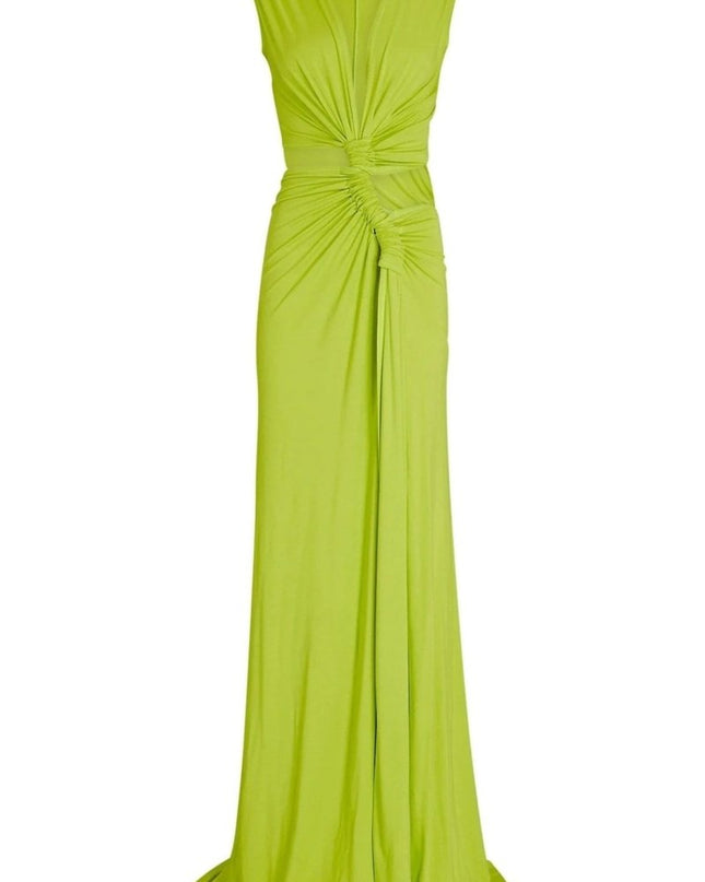 Sara V yaka Yüksek Yırtmaçlı Uzun Elbise