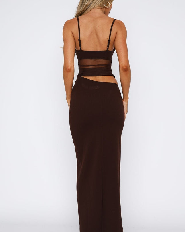 Maxi Elbise Çikolata