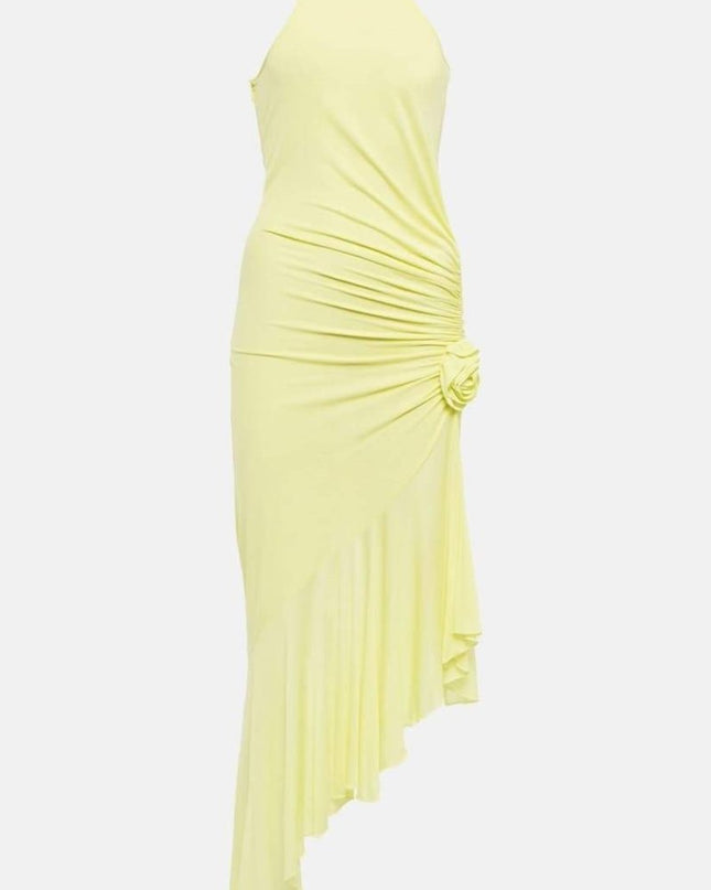 Valerie Asimetrik Volanlı Midi Elbise